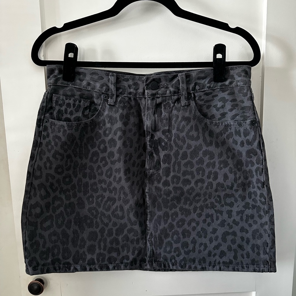 Leopard Print Lucky Brand Denim mini skirt